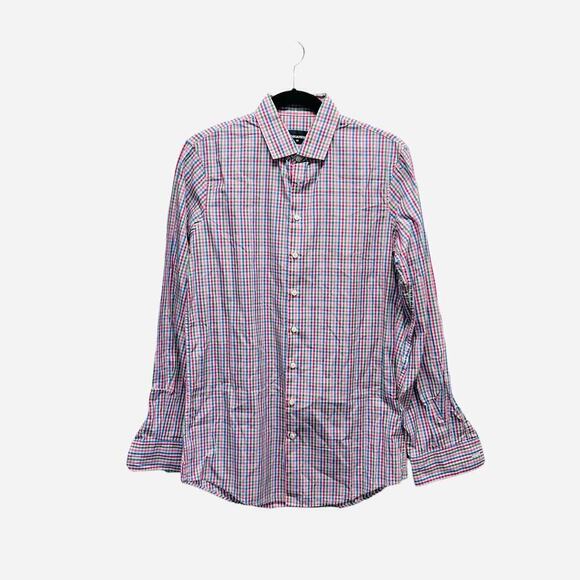 Dsquared2 Button Up Shirt Cotton Plaid Pink Blue Green‎ Men’s Size 48 - Picture 1 of 9